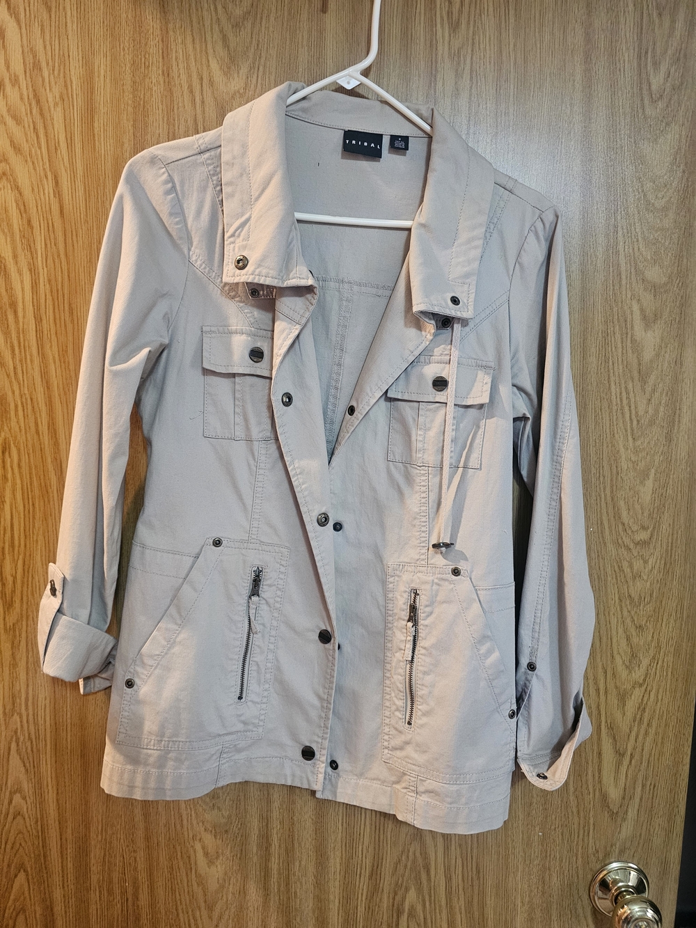 Tribal Beige Lightweight Utility Jacket for Women